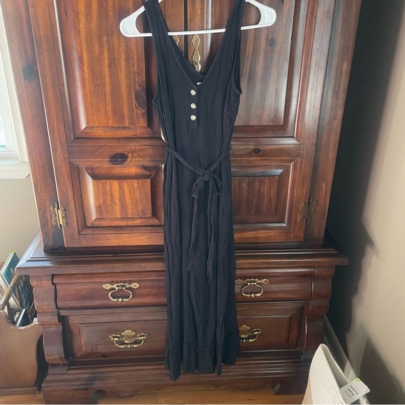 Mud Pie Pants - Mud Pie Elegant Black Maxi Dress with Buttons